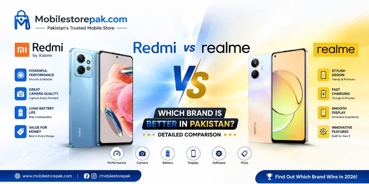 Redmi vs Realme smartphones comparison showing design, performance, and features