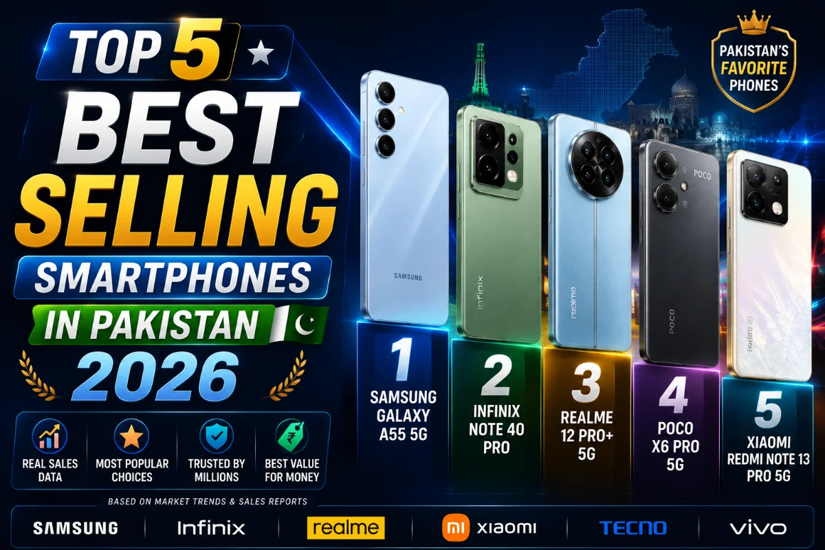 Top 5 best-selling smartphones in Pakistan during 2026